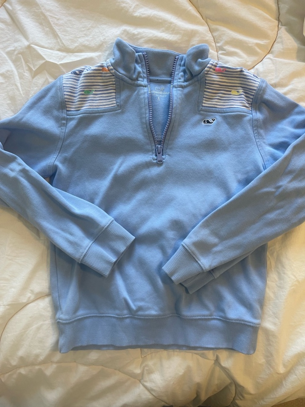 Vineyard Vines  Light Blue Quarter-Zip Pullover Sweater